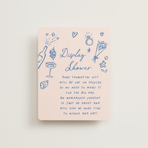 This is a royal bridal shower insert cards with standard by chocomocacino called chomchom printing on signature in standard