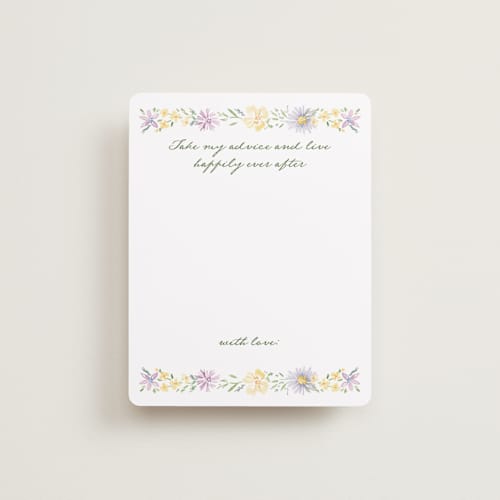 This is a meadow bridal shower insert cards with standard by Petra Kern called wild flowers printing on signature in standard