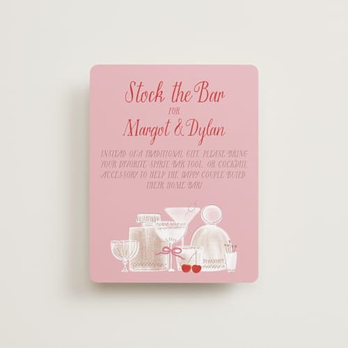 This is a cherry blossom bridal shower insert cards with standard by Jenna Holcomb called mon cheri printing on signature in standard