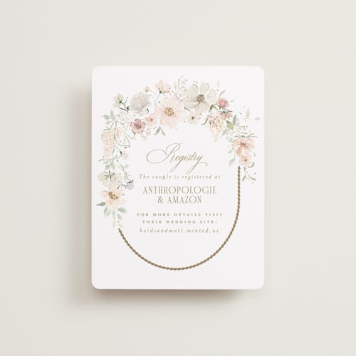 This is a blushing bridal shower insert cards with standard by Itsy Belle Studio called gorgeous printing on signature in standard