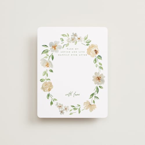 This is a greenery bridal shower insert cards with standard by Petra Kern called elise printing on signature in standard