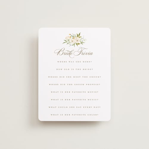 This is a chiffon bridal shower insert cards with standard by Everett Paper Goods called avalon printing on signature in standard