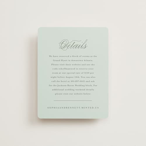 This is a periwinkle enclosure cards with standard by Kristen Smith called delicate vines printing on signature in standard