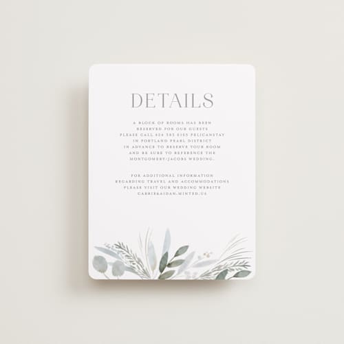 This is a sage enclosure cards with standard by Petra Kern called amorino printing on signature in standard