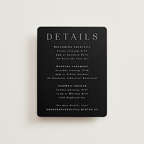 This is a lily enclosure cards with standard by Hooray Creative called classy type printing on signature in standard