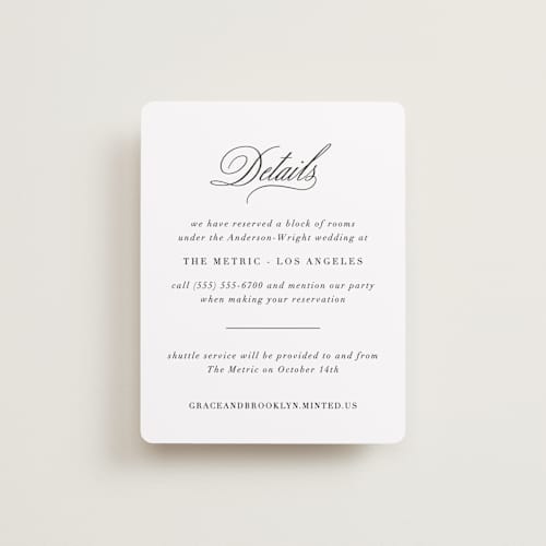 This is a caviar enclosure cards with standard by Olivia Raufman called grand scale printing on signature in standard
