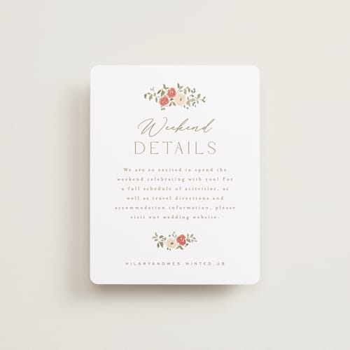 This is a pomegranate enclosure cards with standard by Everett Paper Goods called roses crest printing on signature in standard
