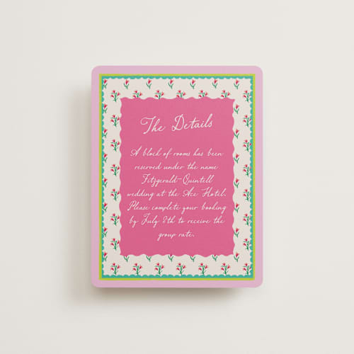 This is a peony enclosure cards with standard by Jackie Crawford called whimsical hand illustrated crest printing on signature in standard