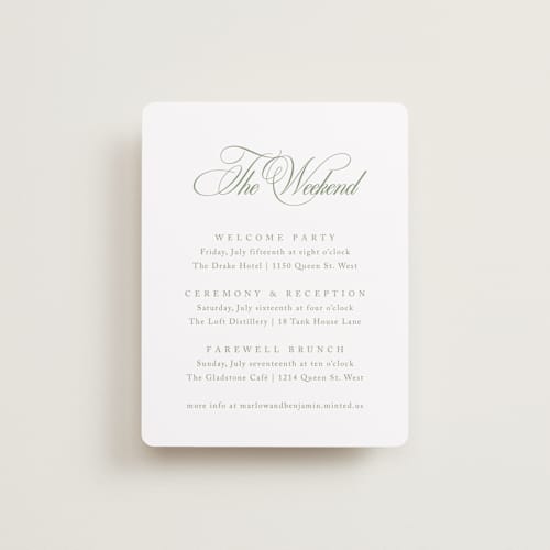 This is a garden enclosure cards with standard by Kelly Schmidt called chic script printing on signature in standard