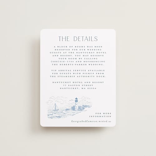 This is a sea enclosure cards with standard by Jenna Holcomb called coastal toile printing on signature in standard