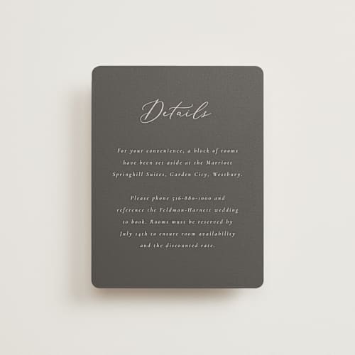 This is a tuxedo enclosure cards with standard by Corinne Malesic called bow printing on signature in standard