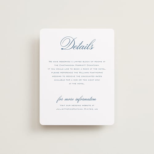 This is a bluebell enclosure cards with standard by Jessica Williams called marenza printing on signature in 4.25x5.5