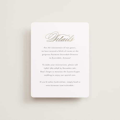 This is a cotton enclosure cards with foil pressed by Jennifer Postorino called gilded ampersand printing on signature in standard