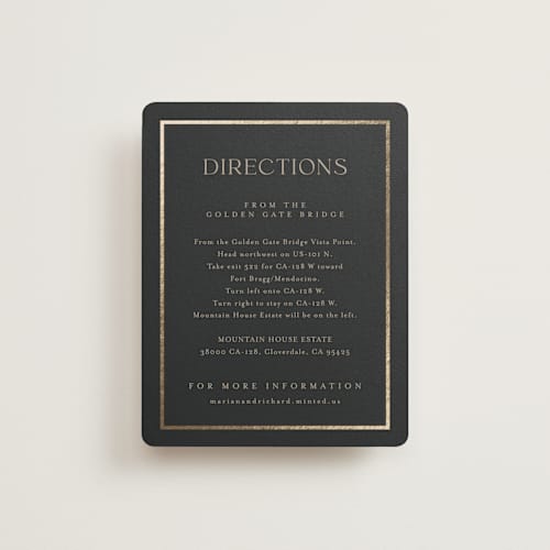 This is a charcoal enclosure cards with foil pressed by Lucrecia Caporale called timeless charm printing on signature in standard