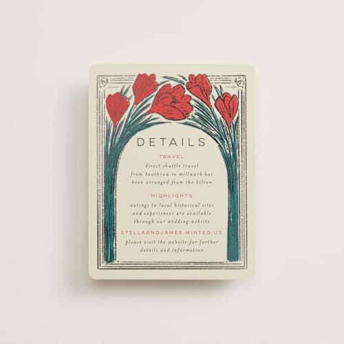 This is a birch enclosure cards with foil pressed by Shiny Penny Studio called deco spring florals printing on signature in standard