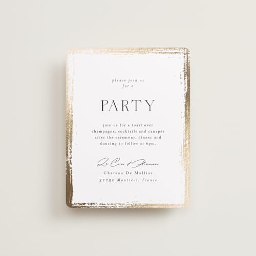 This is a silk foil stamped wedding invitations with foil pressed by Kelly Schmidt called brushed edge printing on signature in standard