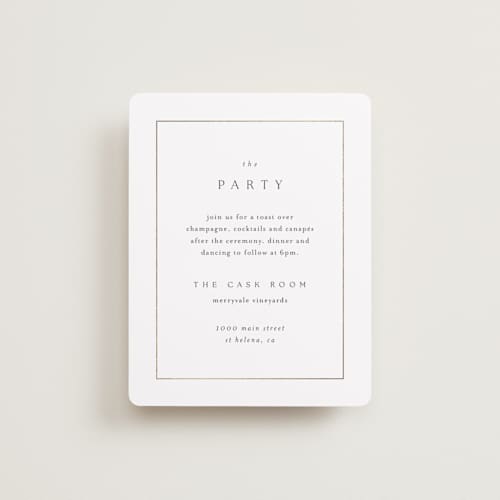 This is a silk foil stamped wedding invitations with foil pressed by Kelly Schmidt called framed monogram printing on signature in standard