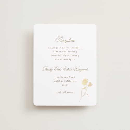 This is a buttercream foil stamped wedding invitations with foil pressed by Kristie Kern called the romantic printing on signature in standard