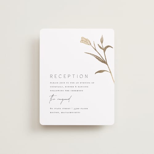 This is a cotton foil stamped wedding invitations with foil pressed by Amy Kross called perennial printing on signature in standard