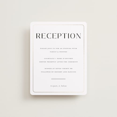 This is a cotton foil stamped wedding invitations with foil pressed by Christie Garcia called loren printing on signature in standard