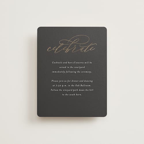 This is a stormy foil stamped wedding invitations with foil pressed by Jessica Williams called over monogram printing on signature in standard