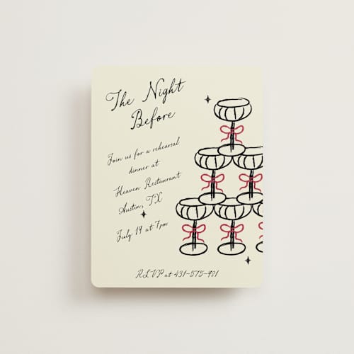 This is a champagne reception cards with standard by Helena Vitto called vintage lovers printing on signature in standard