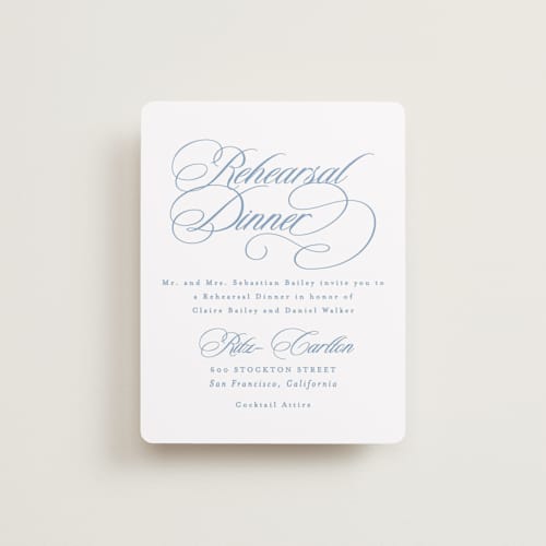 This is a sky reception cards with standard by Creo Study called aristocratic printing on signature in standard