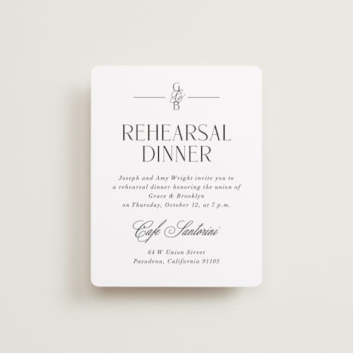 This is a caviar reception cards with standard by Olivia Raufman called grand scale printing on signature in standard