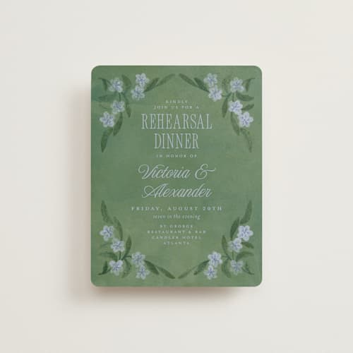 This is a wisteria reception cards with standard by Jenna Holcomb called vintage sketched printing on signature in standard