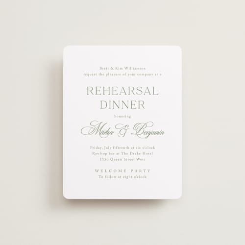 This is a garden reception cards with standard by Kelly Schmidt called chic script printing on signature in standard