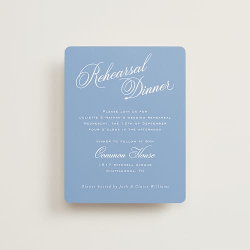 This is a bluebell reception cards with standard by Jessica Williams called marenza printing on signature in standard