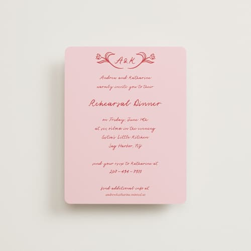 This is a brick reception cards with standard by Julia Liverton called love in bloom printing on signature in standard