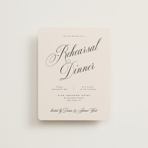 This is a almond reception cards with standard by Eric Clegg called modern romance printing on signature in standard