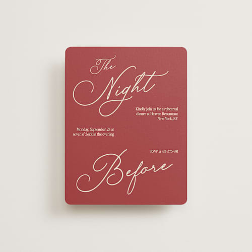 This is a burgundy reception cards with standard by Helena Vitto called elizabeth printing on signature in 4.25x5.5