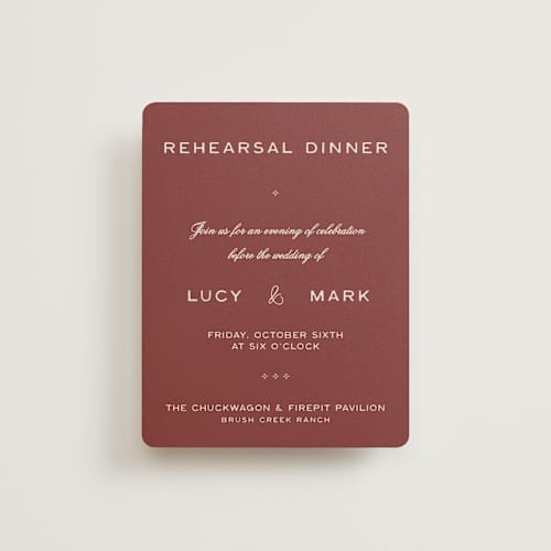 This is a rust reception cards with standard by Ani Somi called rose ink printing on signature in standard
