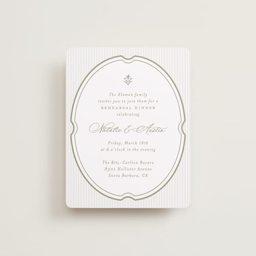 This is a paris rain reception cards with standard by Jennifer Postorino called calia printing on signature in standard