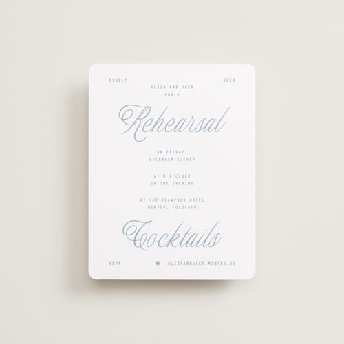 This is a sky reception cards with standard by Blustery August called cheers printing on signature in standard