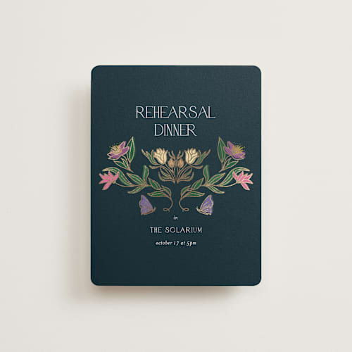 This is a midnight garden enclosure cards with foil pressed by Simona Camp called gilded tapestry printing on signature in standard