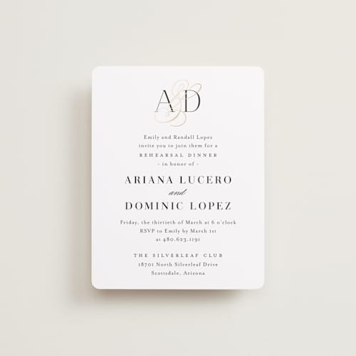 This is a cotton enclosure cards with foil pressed by Jennifer Postorino called gilded ampersand printing on signature in standard