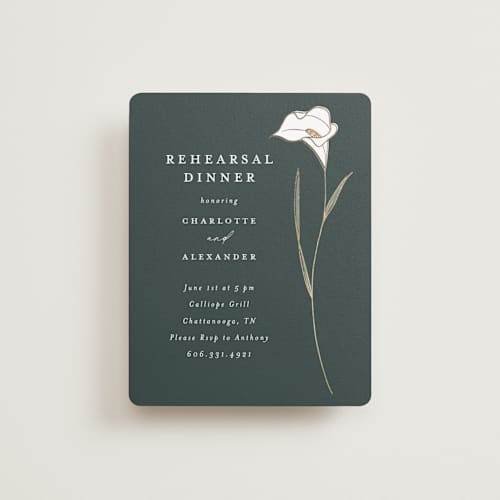 This is a forest enclosure cards with foil pressed by Stacey Meacham called elegant lillies printing on signature in standard