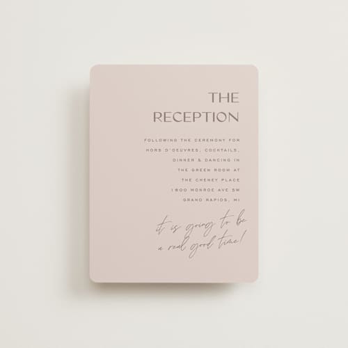 This is a blush reception cards with standard by Pixel and Hank called salted printing on signature in standard