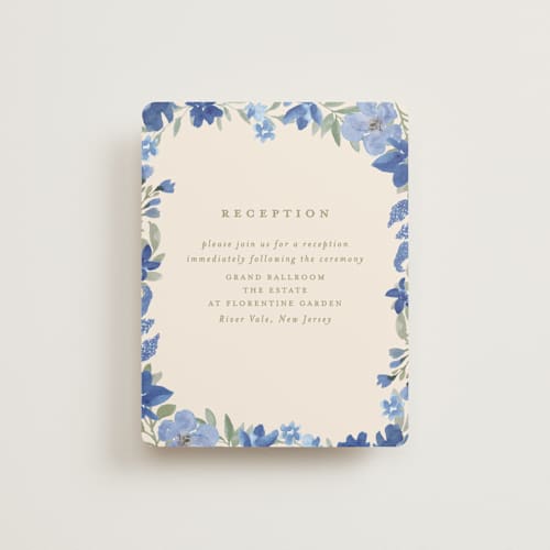 This is a blueberry reception cards with standard by Creo Study called nilgiri printing on signature in standard