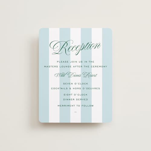 This is a low tide reception cards with standard by Susan Zinader called island palm printing on signature in standard