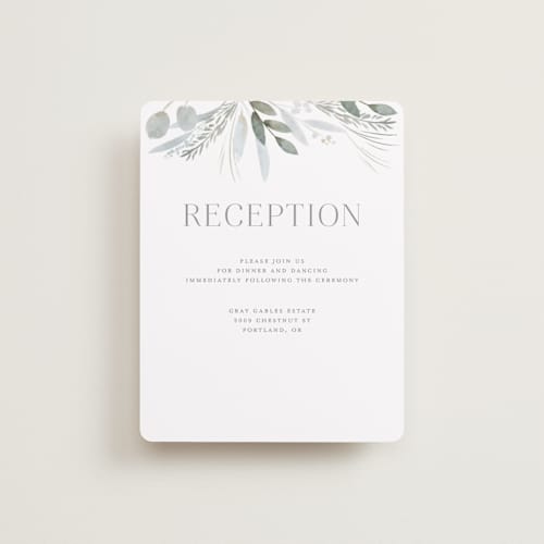 This is a sage reception cards with standard by Petra Kern called amorino printing on signature in standard