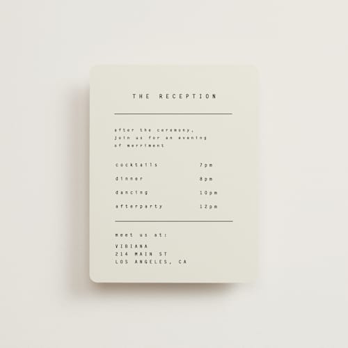 This is a vanilla reception cards with standard by Blustery August called nonnette printing on signature in standard