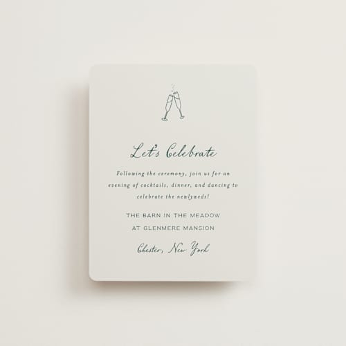 This is a sage reception cards with standard by Leah Bisch called pair of calla lilies printing on signature in standard
