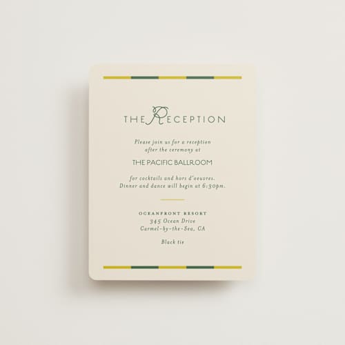 This is a citrus reception cards with standard by Angela Quan called grid printing on signature in standard