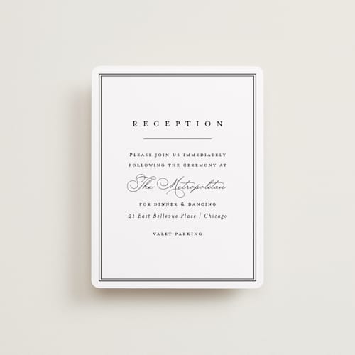 This is a noir reception cards with standard by Amy Kross called overlapping printing on signature in standard