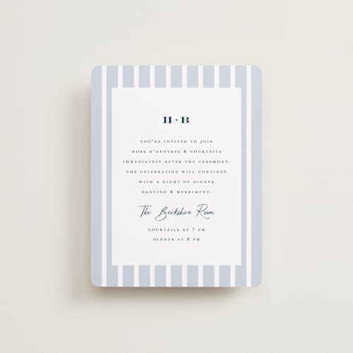 This is a powder blue reception cards with standard by chocomocacino called melihrolo printing on signature in standard