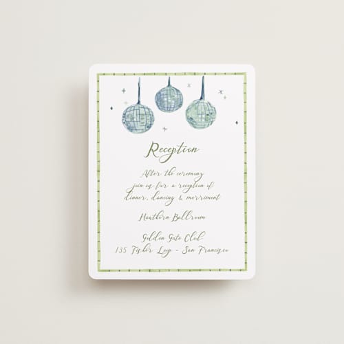 This is a celeste reception cards with standard by Pati Cascino called alento printing on signature in standard